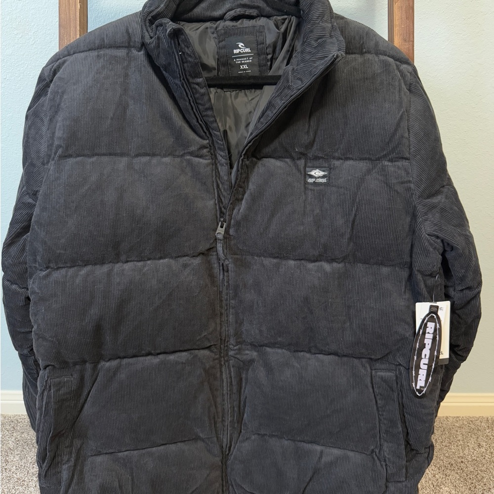 Rip Curl Rincon Corduroy Washed Black Puffer Jacket